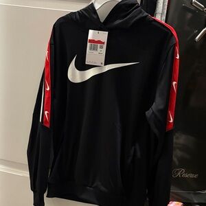 FREE in bundle NWT Nike Black Hoodie with White Swoosh and Red Shoulder Tape